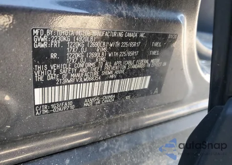 2020 Toyota Rav4 Xle from USA, damaged, VIN 2T3RWRFV3LW068354